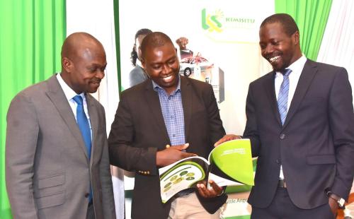 LWANGA MBECHE [CEO KIMISITU SACCO ],DUNCAN BARKEBO[MEMBER] ,PHILLIP OYUKO [CHAIRMAN KIMISITU SACCO LTD ]